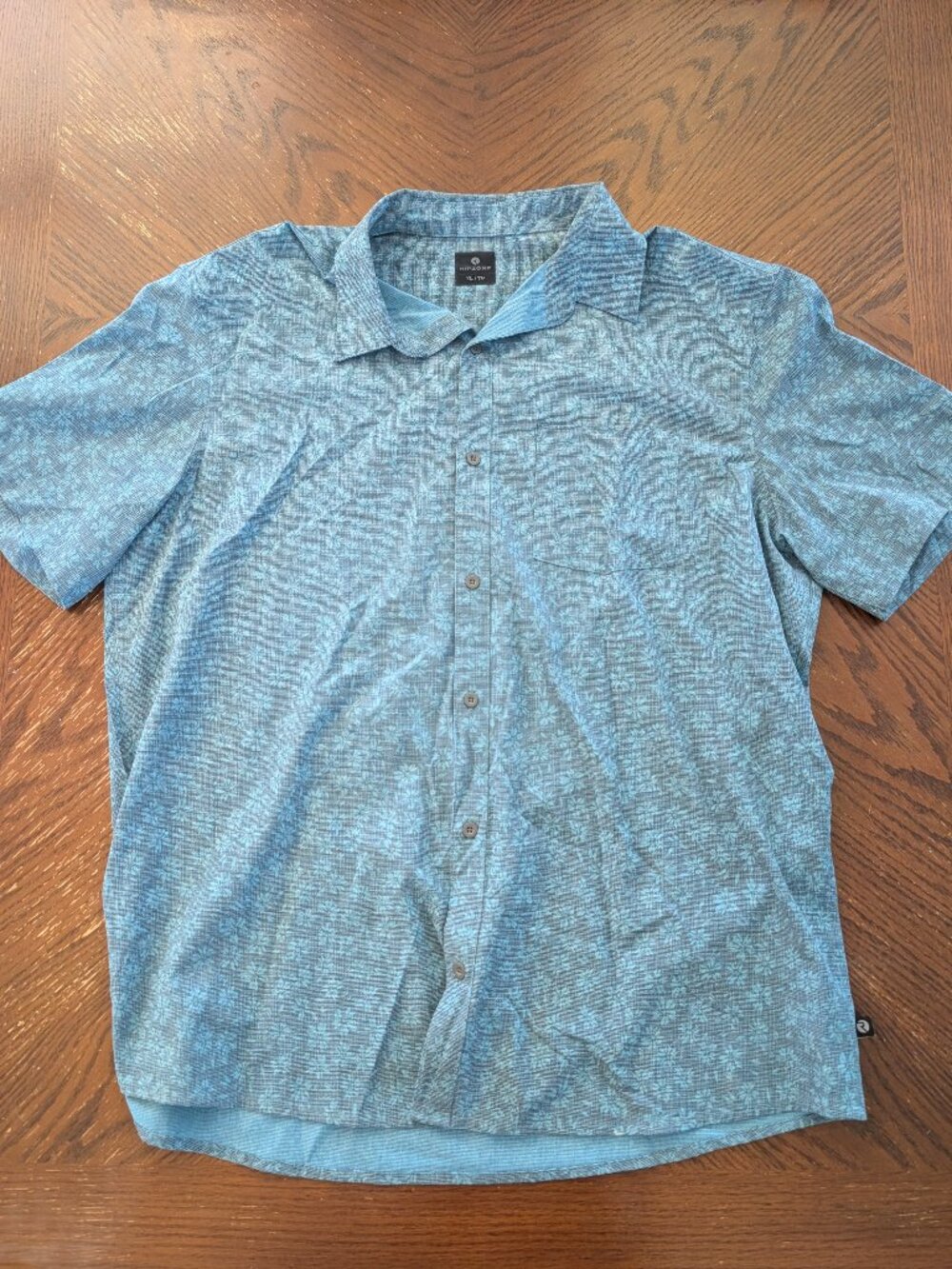 Ripzone Shirt Mens XL Blue Hawaiian Floral Short Sleeve Button Up Tropical